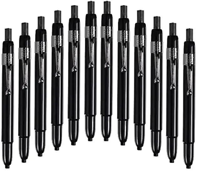 Listo 1620 - Box of 12 - BLACK COLOR - China Markers/Grease Pencils/China Marking/Pencils/Wax Pencils - Made in USA
