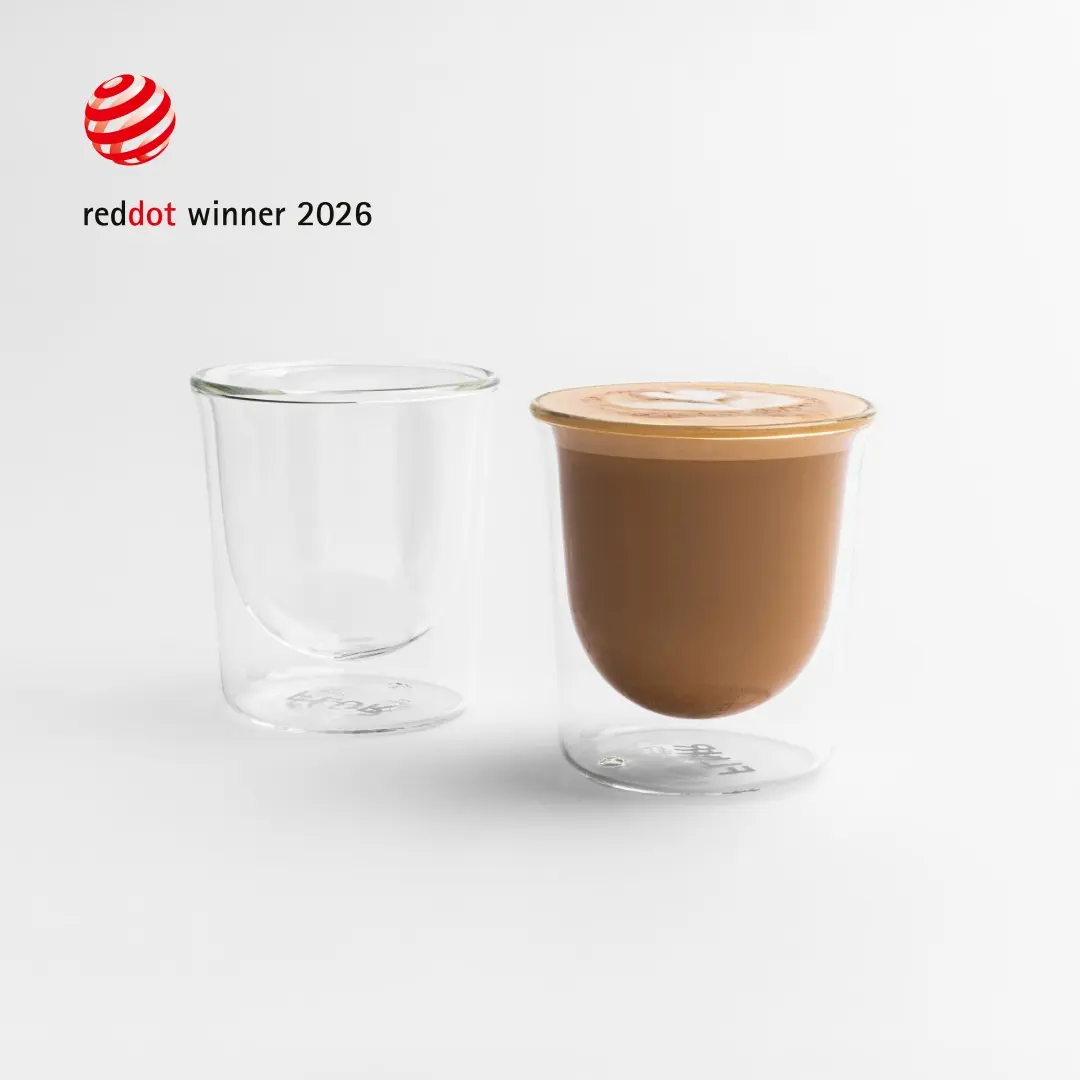 FLUR Cortado Glasses (Set of 2) – Perfect for Cortados, Espresso Shots & Macchiatos – Double-Walled Borosilicate Glass – Handmade, Lightweight & Durable – 4oz