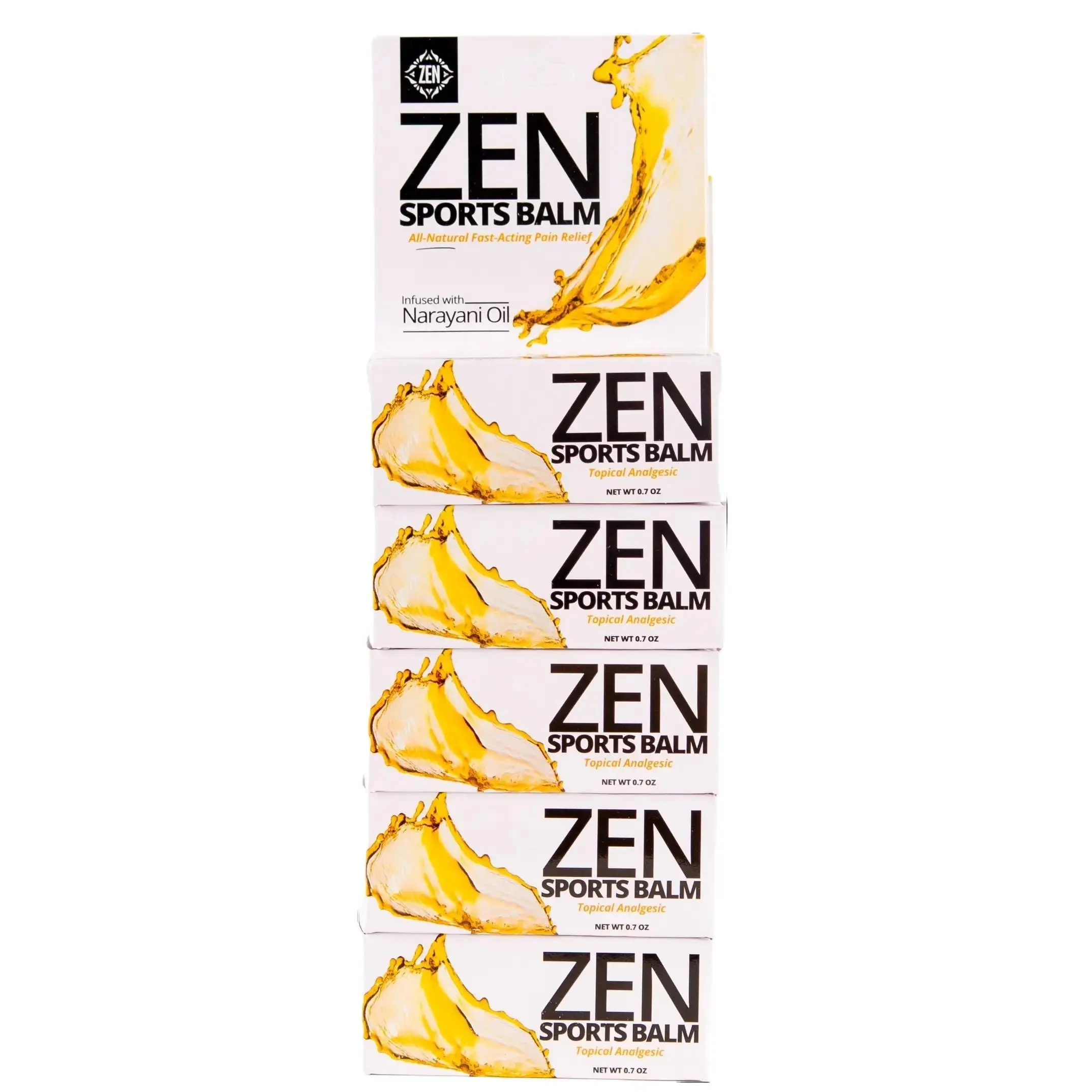 ZEN Ayurvedic Sports Balm with Narayani Oil & Peppermint - Cooling, Soothing Muscle Relief - 5 Pack