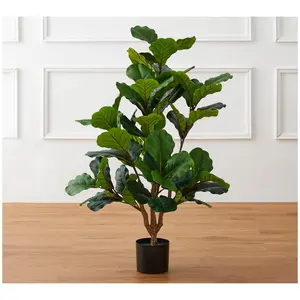 Glitzhome 3.5ft Faux Fiddle Leaf Fig Tree In Pot