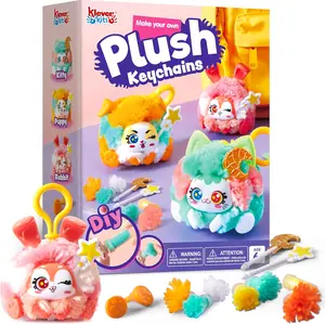 DIY Plush Keychain Making Craft, DIY Arts & Craft Set with 3 Models, Create Your Own Stuffed Keychain for Boys and Girls Ages 6 7 8 9 easter gifts for kids
