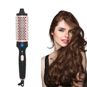 Updated Version Thermal Brush for Blowout Look,1.5 Inch Ionic Thermal Round Brush Makes Hair Smoother Get Natural Curls,Dual Voltage,Easy to Use