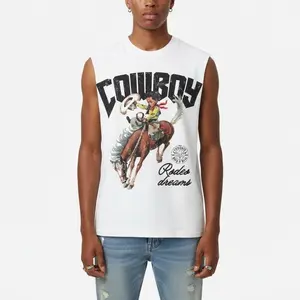 Sopula Studio Men's Cowboy Rodeo Dreams Print Graphic Tank Top Sleeveless Casual Crewneck Workout Tanktop Horse
