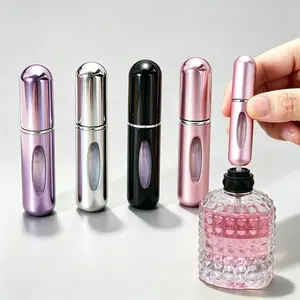 4PCS 5ML Refillable Perfume Atomizer - Refillable Design, Lightweight, Leak-Proof Metallic Aluminum Portable Mini Travel Spray Bottles in Spray Form