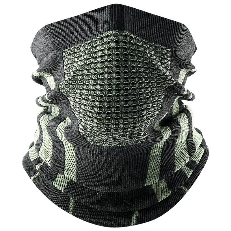 Unisex Knitted Cotton Balaclava - Breathable Elastic Neck Gaiter, Windproof Mesh Panel, Anti-Odour UV-Protective Thermal Fleece Face Cover for Cycling, Sports & Outdoor Use