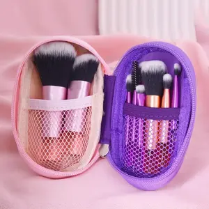 Travel-ready Makeup Brush Set, 10pcs/set Pink Mini Makeup Brush Set with 1 Count Storage Bag, Short Handle Multifunctional Makeup Tool Kit, Glam Makeup Brushes Set, Beauty Travel Brush, Face Makeup Brush, Cosmetic Brushes, Makeup Tools Set