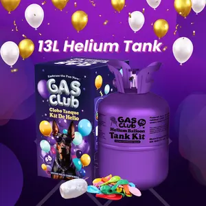 GasClub 13L Helium Tank for Balloons Up To 50 Latex Balloons & Ribbons Included Solid Party Supplies