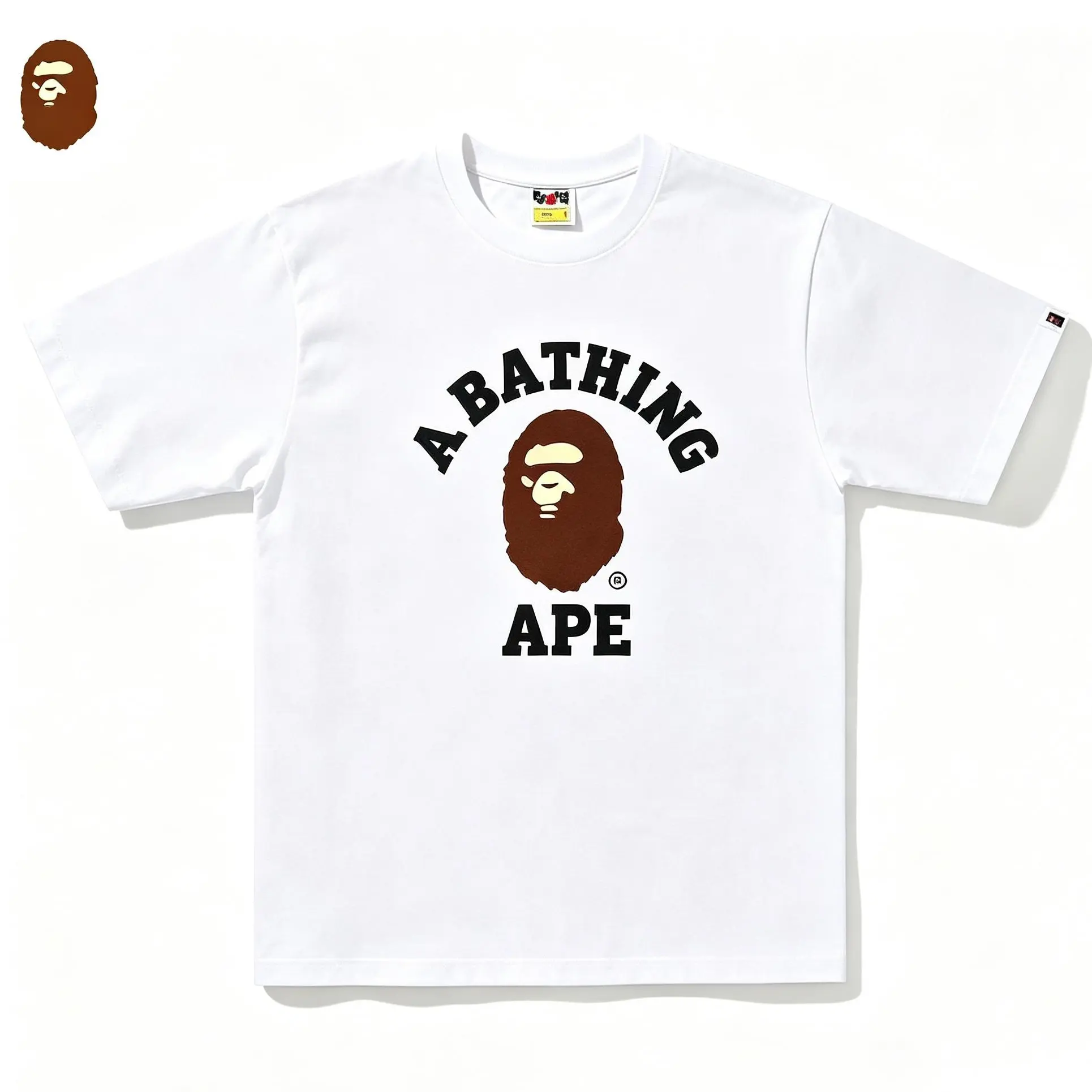 BAPE Color Camo College Tee A BATHING APE Classic Ape Head Camouflage Logo Printed T-Shirt Unisex Harajuku Luxury Streetwear Menswear Soft