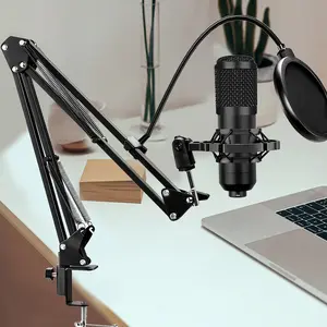 USB Microphone, 1 Set Plug and Play Adjustable PC Condenser Microphone, Professional Audio Chipset Microphone for Recording, Gaming, and Singing