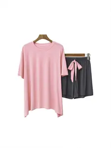 Pink Loose Short Lounge Pajama Set