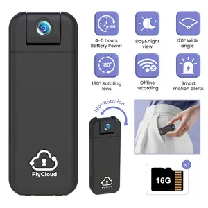 FlyCloud Seven Multi-Functional 1080P Mini WiFi Camera, Long Battery Life, 180° Adjustable Lens, TF Card Support, AP Hotspot No WiFi Needed, Wireless Security Cam for Vlog Sports and Car Monitoring
