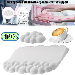 1Set Comfortable Keyboard Wrist Rest Pad Set | Non-Slip, High Density Memory Foam Ergonomic Wrist Support for Office/Computer/Laptop/Gaming/Mac