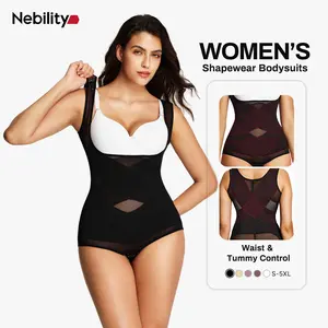Nebility Women's Clothing Mesh Breathable Basic Faja Shapewear Minimalist Comfort Sleeveless Tops High Waist Compression Womenswear Brown Body Shapewear Shapewear Garment Sexy High Waist Shapewear Lady #SummerWins #DealsForYouDays