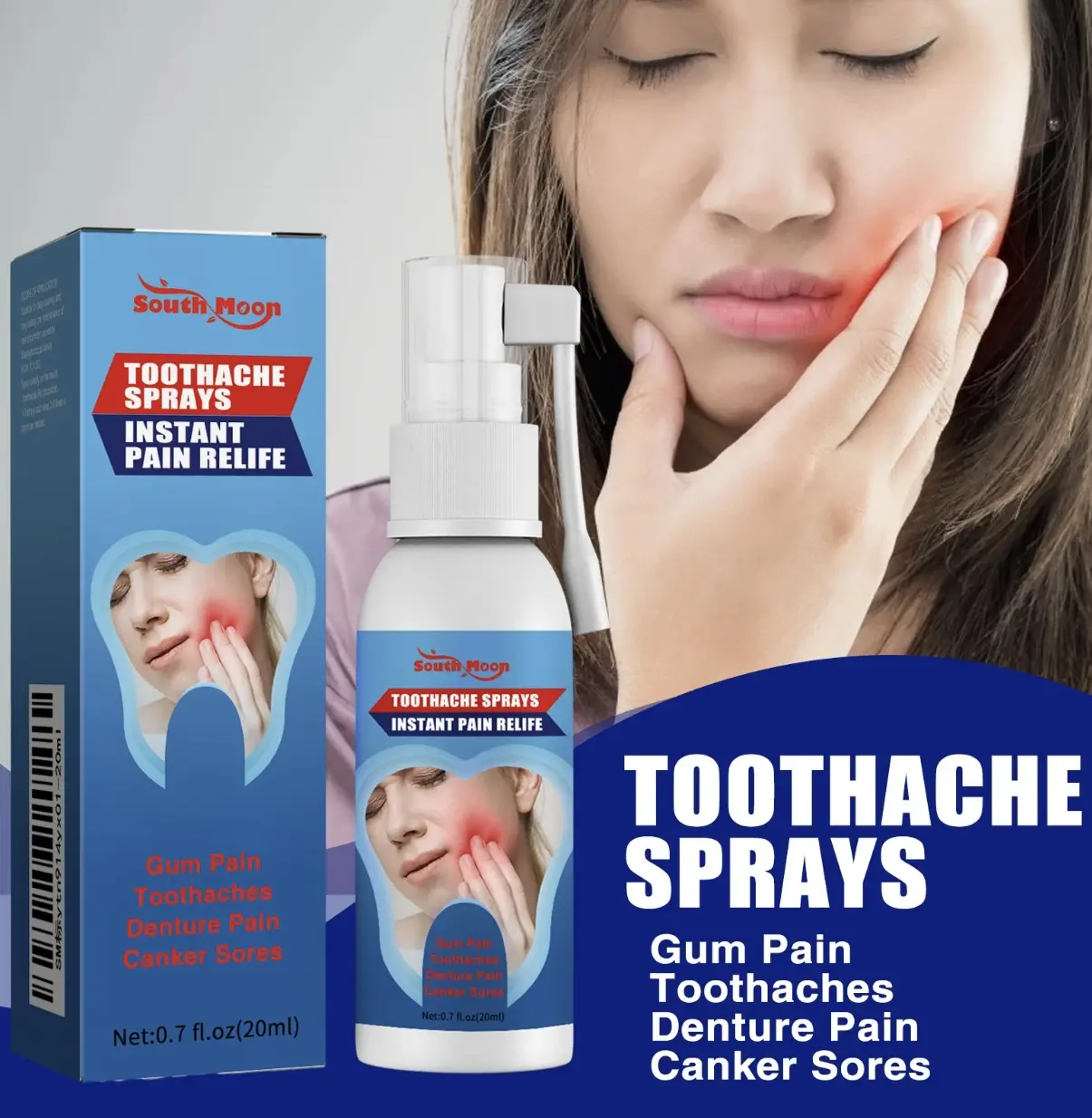 Oral Care Spray - Mouth Care Solution for Quick-Acting Toothache Relief, Tooth Decay Prevention, Gum Swelling Reduction, Gentle Daily Cleansing