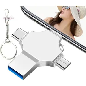 4 in1 USB OTG Flash Drive CrossShape USB Photo Stick, Portable Mini USB Storage Device External Storage for iPhone/iPad/Computer/Laptop/PC/Android External Data Storage,.iPhone/iPad  & Android