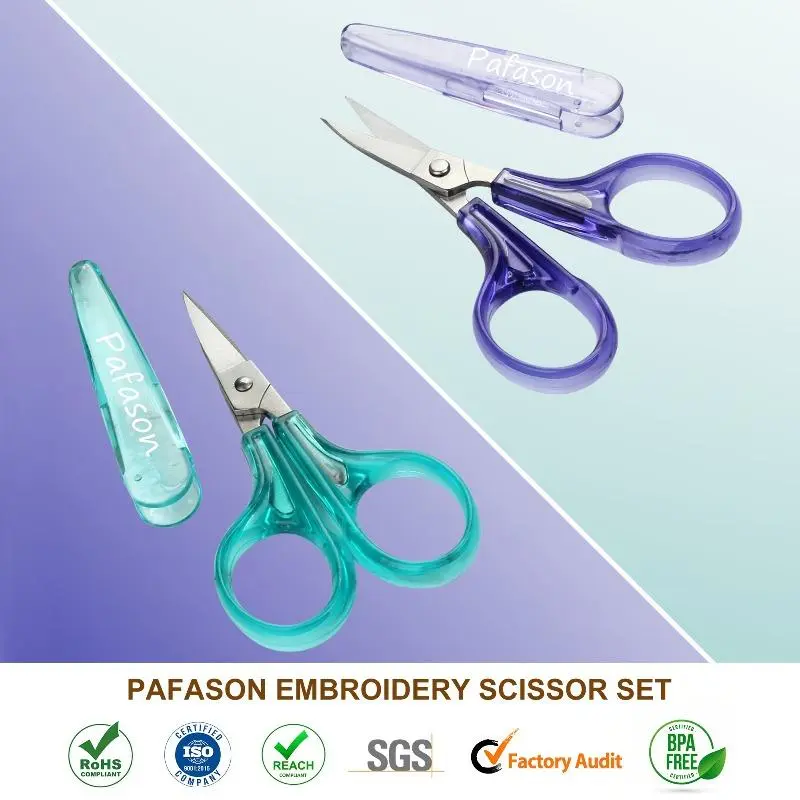 Precision Mini Scissors, Stainless Steel, Protective Cover, Sewing Tools, Sewing Supplies - Ideal for Embroidery, Quilting, Sewing & Crafts