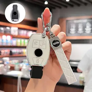 Mercedes-Benz Key Cover Set, Key Fob Protector, Car Key Holder, Soft Tpu Material Compatible with A/c/e/s/g Models, Durable Car Accessory for Secure Protection