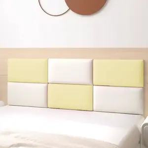 Self-Adhesive 3D Foam Wall Panel, Waterproof, Anti-Collision, Soundproof, Thick Design, Multiple Colors, Easy Bedroom Decoration