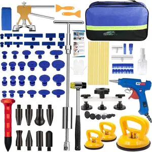 97 count Dent Puller Kit,  dent pop Out Tool kit, Paintless Dent Removal Kit with Golden Lifter, Bridge Puller, Slide Hammer T-Bar, Small dent Puller, Dent Remover Tool for , PDR Tools