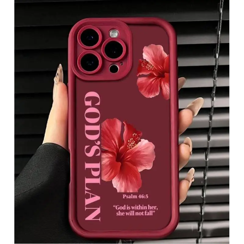 "God's Plan" Bible Quote Smartphone Casing - Full-Coverage Lens Protection, Shockproof, Drop-Resistant Mobile Phone Accessory with Screen Protector for iPhone 17 Pro Max,16,15 Plus,14,13,12,11,XR,XS & Galaxy S25,S24,S23,S22,S21,A54,A53,A52