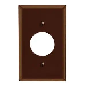 Leviton 85004-000 Rectangle 1 Gang Brown Power Outlet Wall Plate, 1 pk, Thermoset Plastic, 2-3/4 in. Assembled Width
