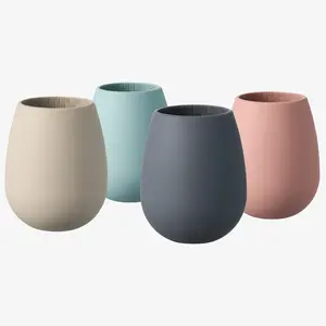 Unbreakable Silicone Stemless Wine Glassware | Set of 4 | Reusable & Shatterproof