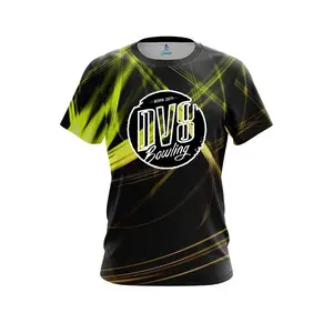 DV8 Yellow Spiral CoolWick Bowling Jersey