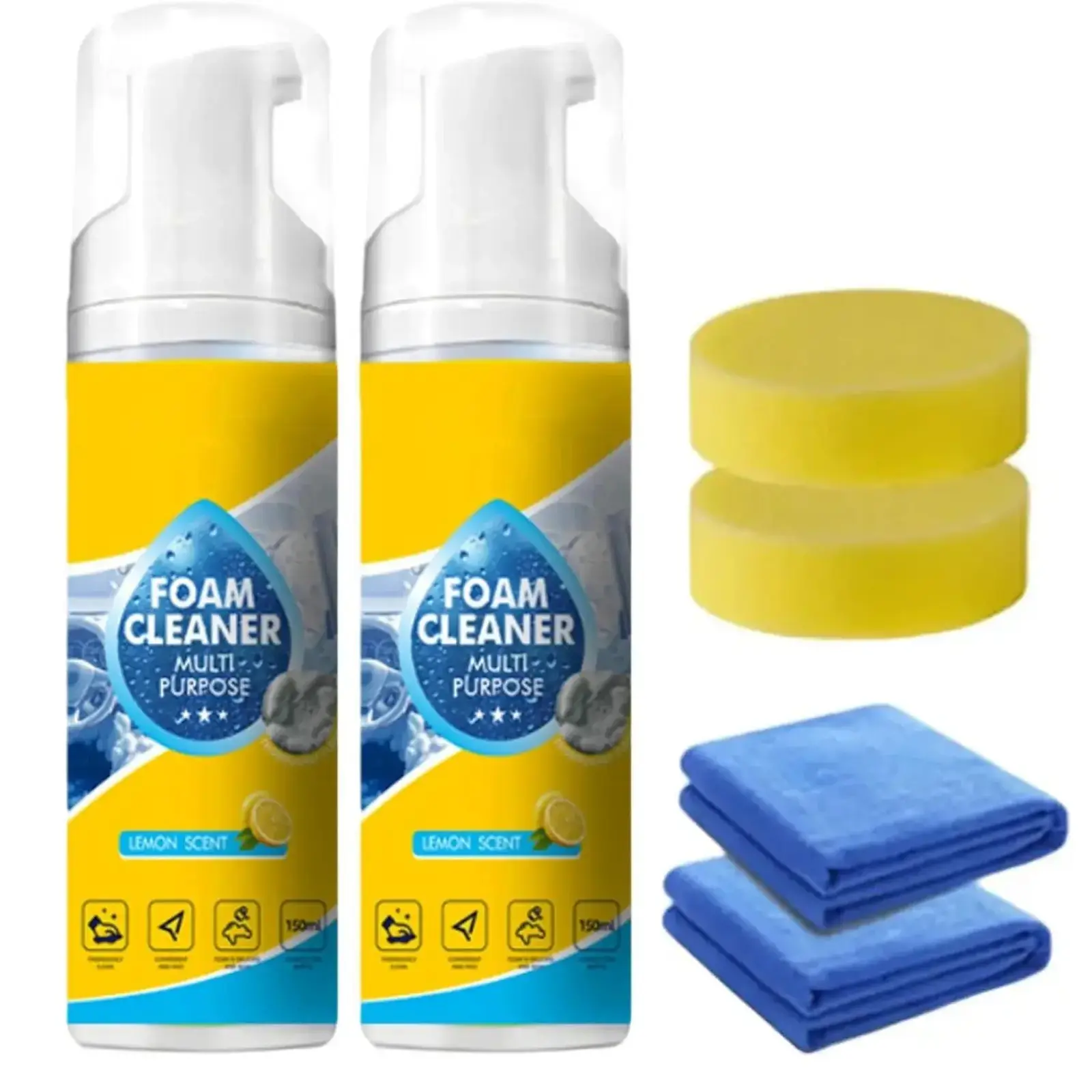 【JUST LAUNCHED】4-in-1 Multi-Enzyme Foam Cleaner, New Foam No-Rinse Cleaner, All-Purpose Deep Cleaning Spray for Car Interior, Kitchen Grease, Bathroom Tiles, Sofa Upholstery