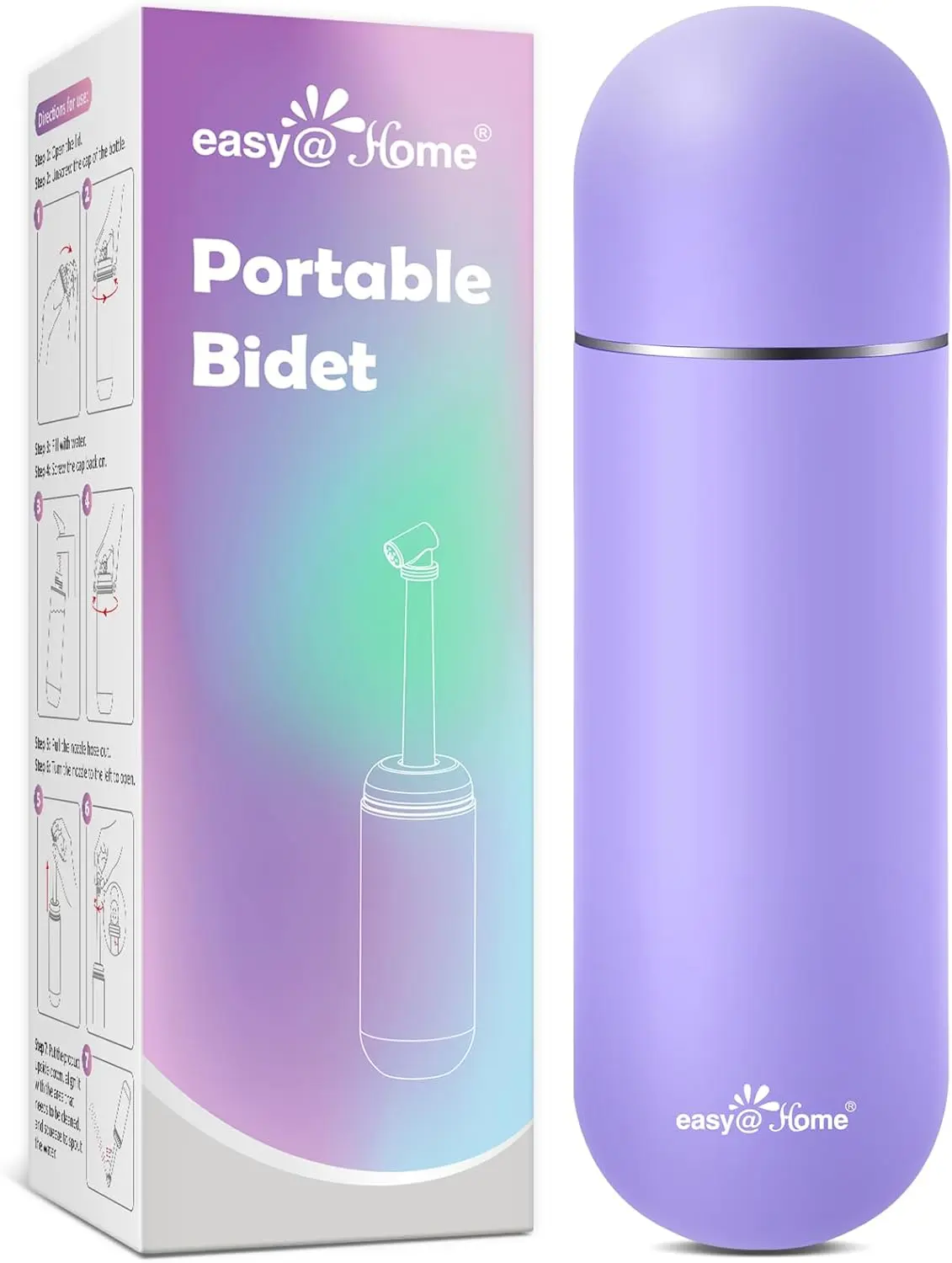 Portable Travel Bidet Peri Bottle 380ml (12.8 oz) with Angled Nozzle, Leakproof Handheld Sprayer for Postpartum Recovery, Personal Hygiene & Perineal Care with Travel Pouch – Pink