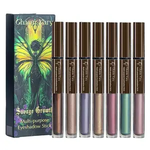 7 color Dual Ended Eyeshadow Stick, 2-in-1 Glitter & Matte, Liquid Eye Shadow with Shimmer and Creamy Finish, Floral Nourishing Formula for Daily Wear,Christmas Makeup Gift Valentine's Day gift Moisture Gentle