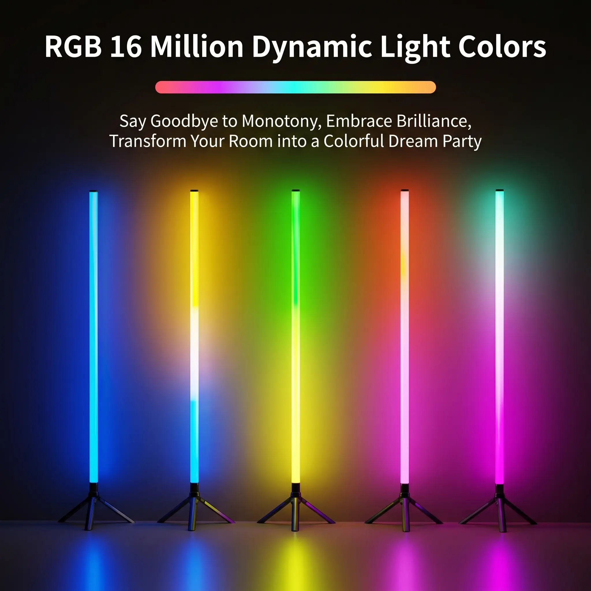 360° RGBIC Smart Floor Lamp, Color Changing LED Corner Light with Music Sync, App & Remote Control, Smart Ambient Lighting for Bedroom, Living Room, Gaming Setup,LED Floor Lamp,Bedroom,Living Room,Gaming Room