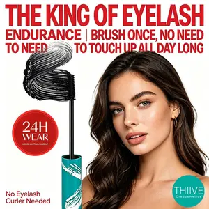 THIIVE White Mascara - 24H Long-Lasting Waterproof Makeup, No Eyelash Curler Needed, Long Lash & Eyelash Curl That Won’t Budge, Spiral Brush Mascara, Single Item