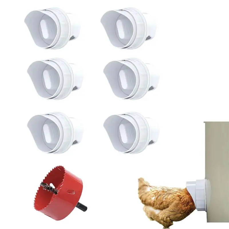 【Summervibes】Goose Brand Automatic Poultry Feed Dispenser Without Waste 6 Pieces Rainproof Design Gravity Feed Kit for Dry Feed Feeding in Buckets Barrels Boxes Troughs