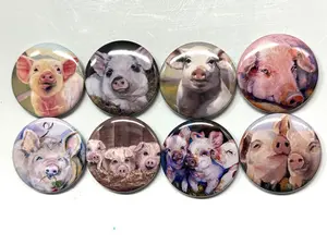 8 Cute Pig buttons, available as pinback, flatbacks, magnets etc. Several button sizes to choose from.