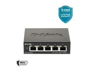 D-Link 5-Port Gigabit Smart Managed Switch | Web Managed | Cable Diagnostics | Fanless | Compact Metal Desktop | NDAA Compliant - (DGS-1100-05V2)