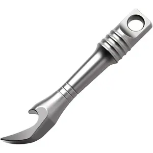 EDC Pry Bar Pocket Multi Tool - Solid Titanium Pry Tool with Keychain Hole, Compact Durable EDC Gear for Box Opening, Scraping Light Prying,Bottle Opener, Emergency
