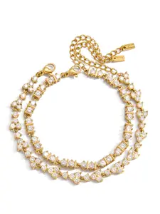 Classic Hollowed-Out Five-Pointed Star Bracelet For Women Stackable Bracelet Delicate Elegant Jewelry Bracelet 18K Gold Plated Stainless Steel Layer Bracelets Gift High Quality Bracelet Beautiful Bracelets