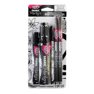 Tulip Fabric Markers Black Variety 5 Pack