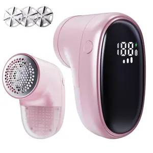 ELORTI Fabric Shaver, Electric Hair Remover, Rechargeable,LED Digital Display, 4 Blades, Safety Lock, 3 Speeds,800mAh,for Clothes Home Use,Gift handheld