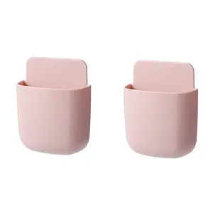 2PC TV Remote Control Storage Box, Wall-mounted Storage Box, Mobile Phone Charging Bracket, Multipurpose Phone Holder, Travel Phone Holder, Pencil Case, Ballpoint Pen Storage Box, Desk Storage