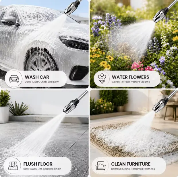 Multi-Use Power Pressure Washer - Efficient for Car Wash, Floor Flushing, Furniture Cleaning
