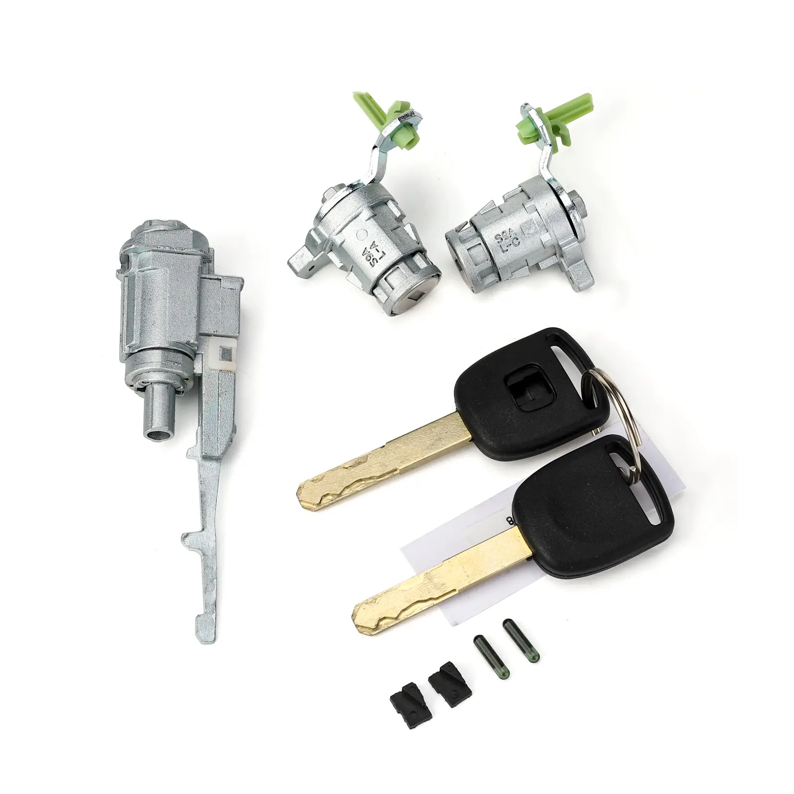 3mirrors Automotive Vehicle Ignition Switch & 2 Door Lock Cylinders Security Set, Compatible with Honda Civic, CR-V, Element, OE# 72145-S73-003, 06351-TE0-A11 Auto Key Component, Accessories