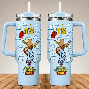 I Knew It I Knew You Tay Story 20oz-40oz With Handle, Fan Drinkware Gift, Double Wall Insulated, Stainless Steel Vacuum Insulated Cup, Gift for Fan, Eco-Friendly