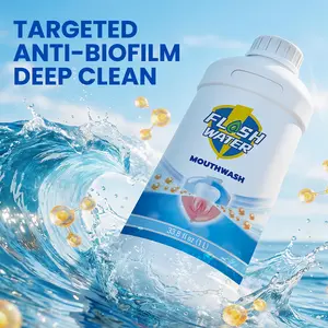 Flash Water Alcohol-Free Mouthwash with Unique HAS Factor Technology, Mild Oral Rinse for Fresh Breath & Daily Oral Hygiene 33.8 fl oz