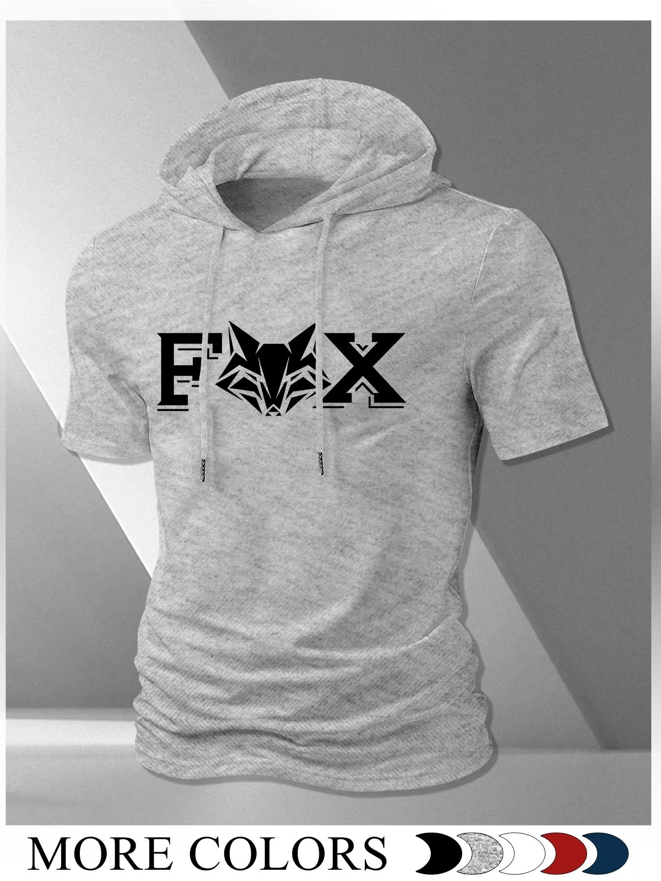 Trendy Men's Fox Theme Hoodie, Unique Cartoon Print, Fitted Long Sleeve, Perfect for Summer Street Style, Casual & Trendy, Streetwear, Tops, Fabric, Clothes, Menswear
