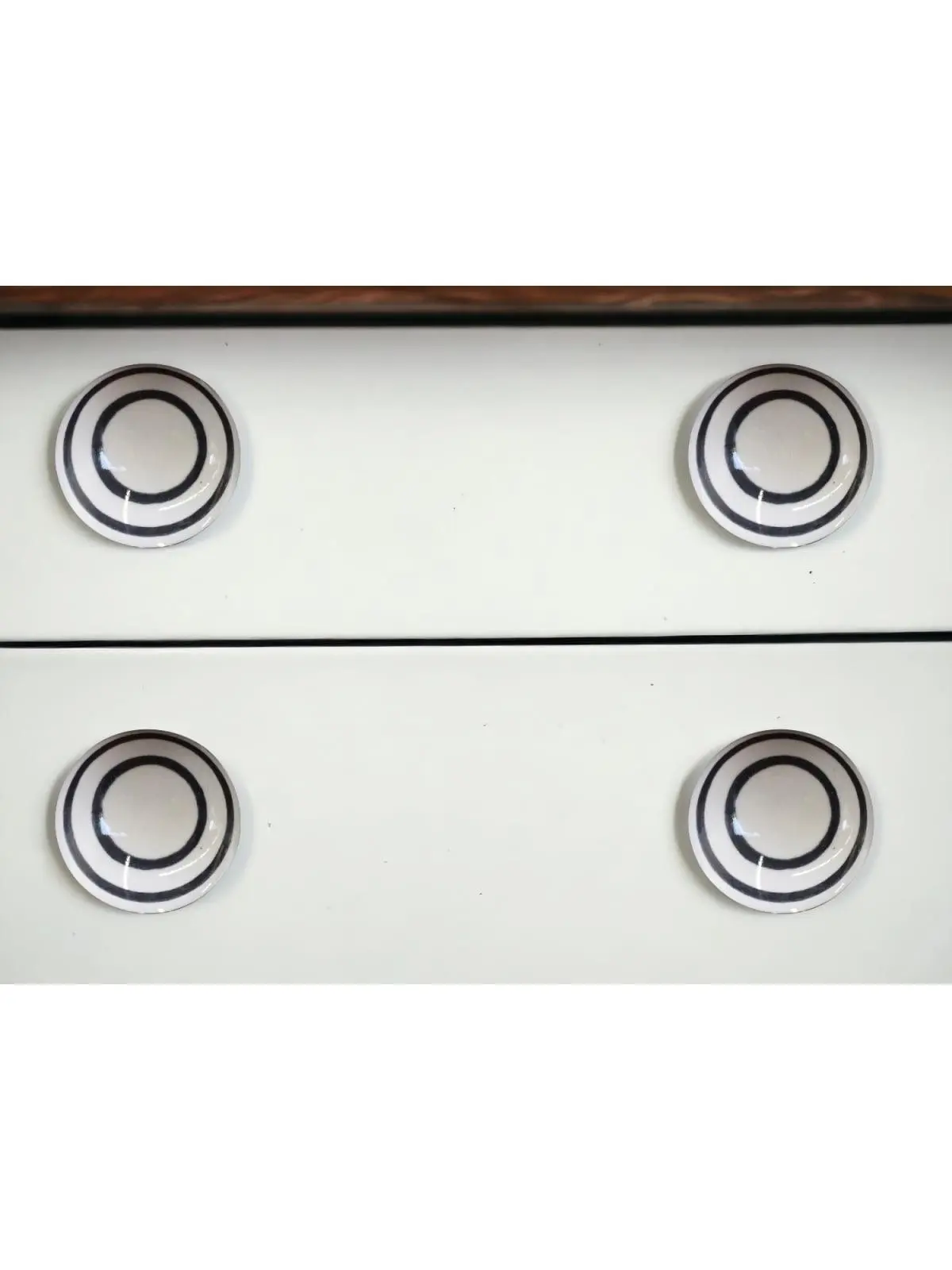 212 MAIN Black & White Ceramic and Metal Drawer Pull Doorknobs, Set of 8, Home Use Door Hardware Handles, Doorknob