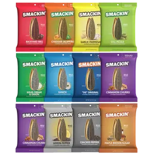SMACKIN' Sunflower Seed SINGLE FLAVOR 12 Pack - 12 Resealable 4 OZ Bags - Bold Flavor, No Salty Burn, Made In USA