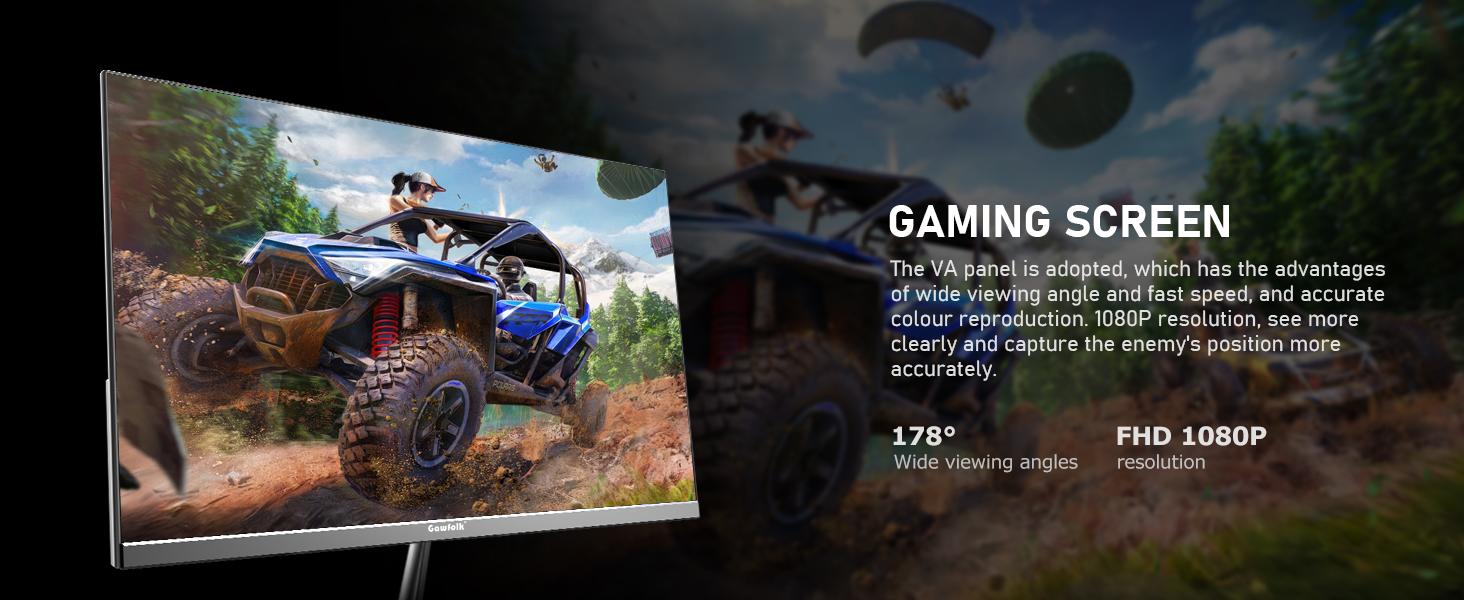 24.5 Inch PC 300/200Hz Gaming Monitor, FHD 1080p Screen,Adaptive Sync,1ms Without Bezel, 98% sRGB, 178 ° Angle View, HDMI、DisplayPort, Compatible with Wall mounting 75 * 75MM - Black,back to school,back to school haul