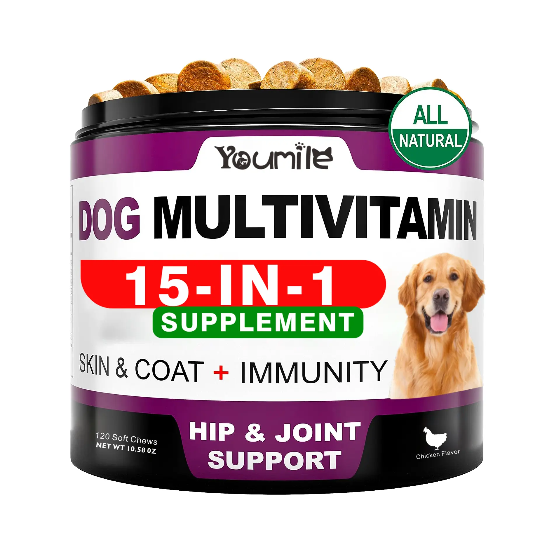 2025 News！Dog’s stiff joints & dull coat? This 15-in-1 multivitamin saves the day! Joints + immunity + shiny fur, all in one bottle