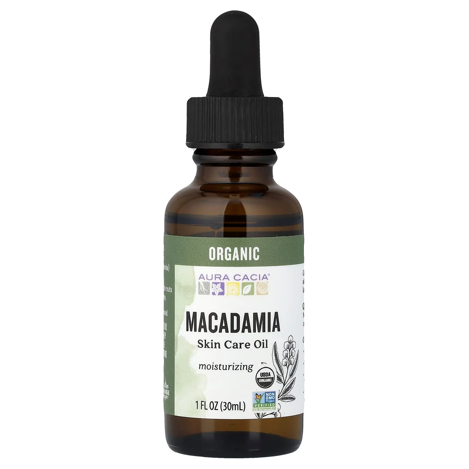 Aura Cacia Organic Skin Care Oil, Macadamia, 1 fl oz (30 ml)